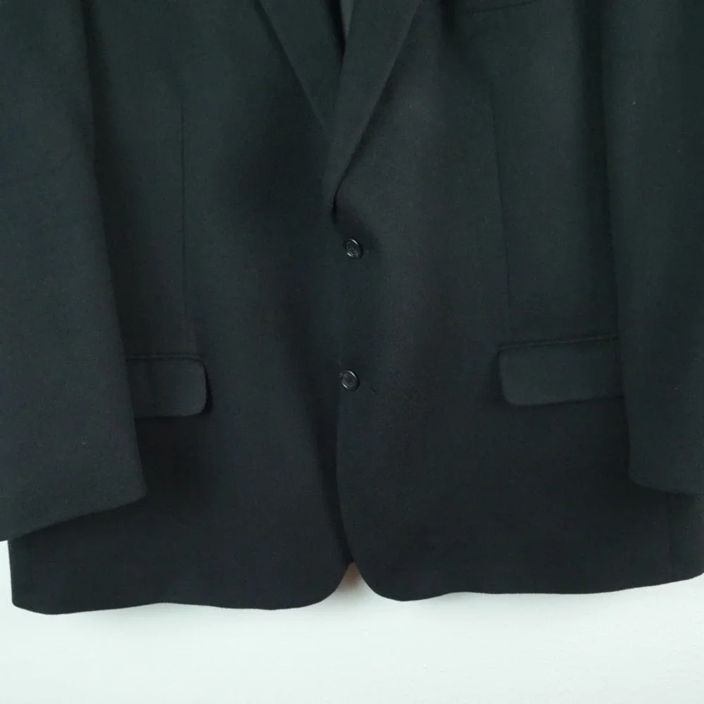 Pavone 100% Cashmere Blazer Sport Coat Black 50 R Vintage Quiet Luxury 90s